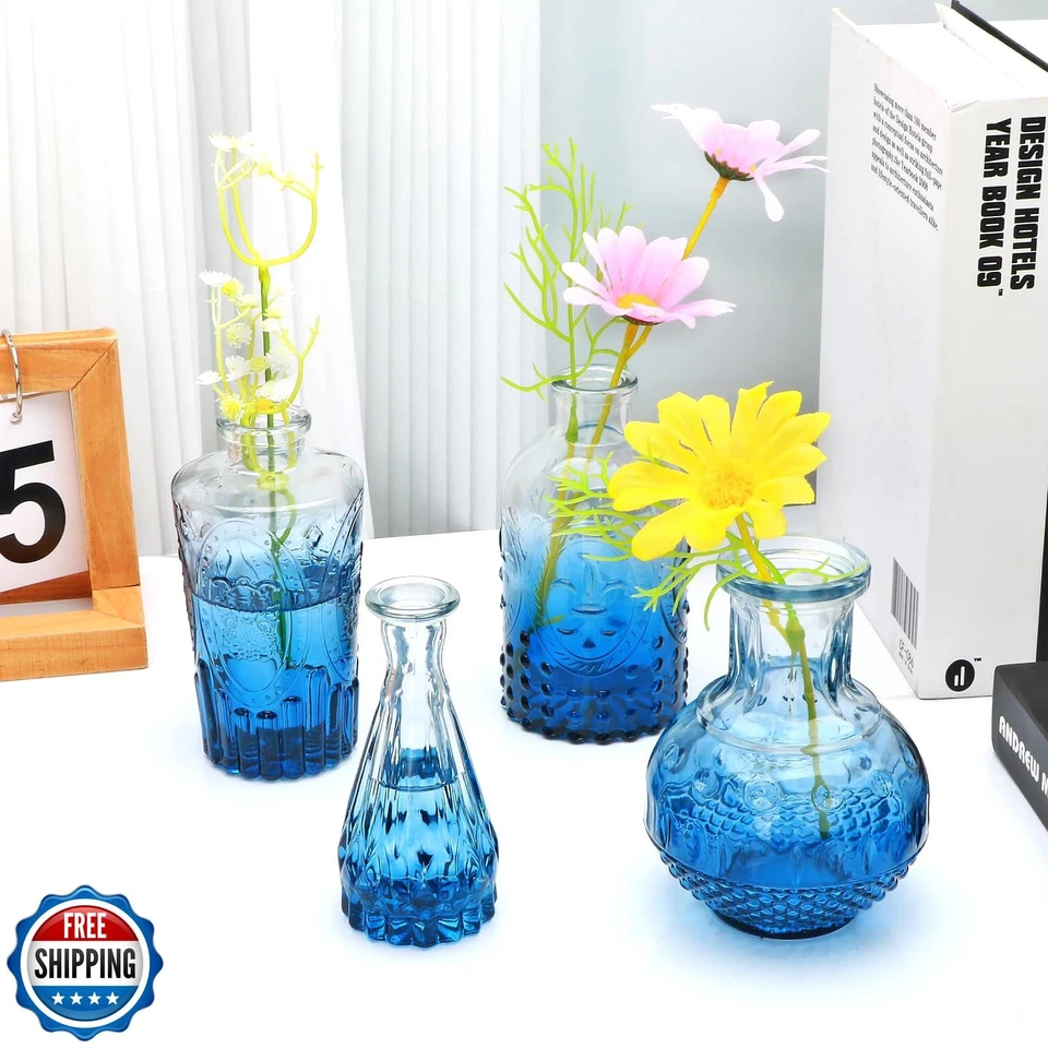 Brajttt Bud Vase Set of 25, Dark Blue Vases, Glass Bud Vases in Bulk, Small V - Image 2 of 4
