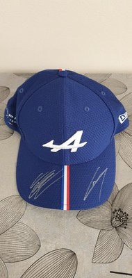 Alpine F1 Mütze signiert von 2 französischen Fahrern Esteban OCON und Pierre GASLY
