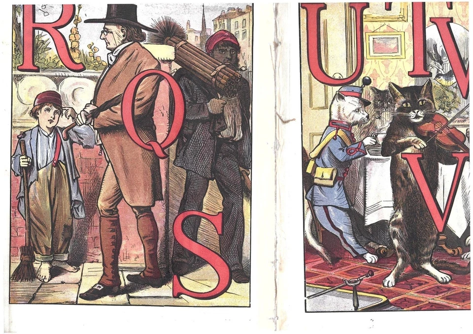 The Comic Alphabet Frederick Warne & Sons colour illustrated childrens book 1880 - Image 2 of 2