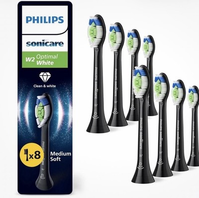 Philips Sonicare W2 Optimal White Ersatzbürsten - Schwarz, 8 Stück (HX6068/13)