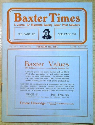 Clarke, H G  BAXTER TIMES: A JOURNAL FOR NINETEENTH CENTURY PRINT COLLECTORS, VO