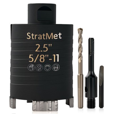 2.5'' Dry Core Drill Bit with Pilot Bit & 1 Pcs SDS Plus Adapter, 3'' Drilling ...