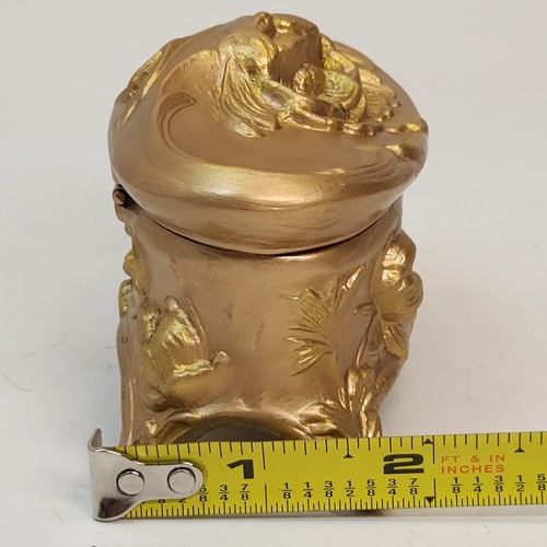 Antique Art Nouveau Jewelry Casket Regency Gold Floral Trinket Box Pair - Picture 4 of 20