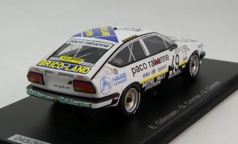 Spark Alfa Romeo GTV6 #49 Gillesen Cremer Cremer 24h Spa 1986 1/43 SB428 - Immagine 3 di 3