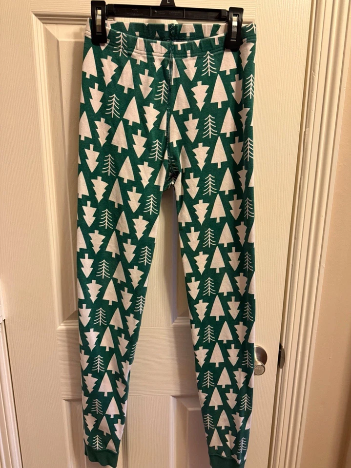 Hanna Andersson Size 160 (14) Green trees Christmas Holiday Long Johns pajamas - Image 3 of 4