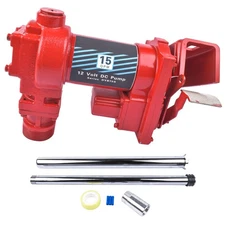NEW Red 12V DC 15GMP Fuel Transfer Pump Kit for Car Truck Tractor Diesel Gas Gas
