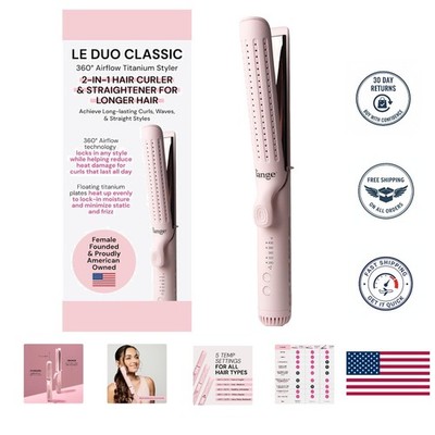 Le Duo Grande 2 in 1 Titanium Straightener & Curler - Long Hair Styling (Blush)