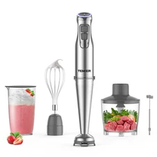 TENKER 1100W 5in1 Handheld Hand Blender 12 Speeds Immersion Stick Mixer BPA-Free