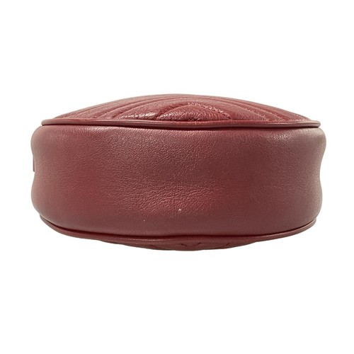 Gucci GG Marmont Round Mini Shoulder Bag Shoulder Bag 550154 Red Leather - Picture 5 of 15