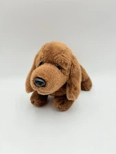 RUSS The Dachshund Puppy Dog Plush Brown Droopy Sad Stuffed Toy Vintage 12”