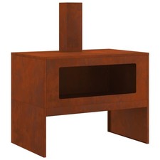 Fire Pit Steel Outdoor Fireplaces Garden Terrace Feature Modern Unit  vidaXL