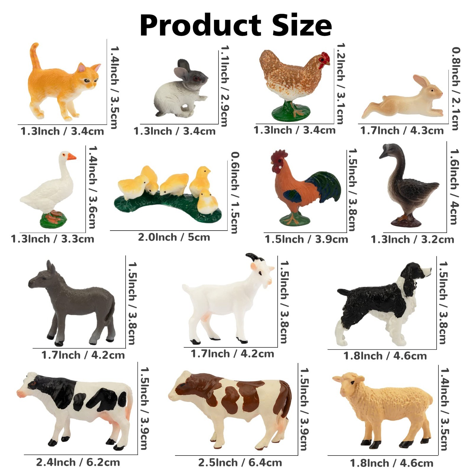 Toymany 14PCS Farm Animal Figures Toy For Kids Children Toddlers