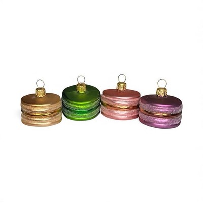 Pastel macarons  Polish glass Christmas ornament set