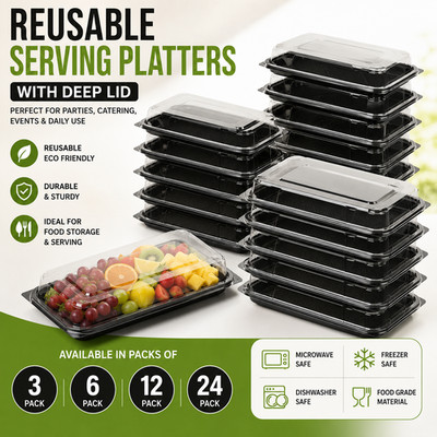 Große Sandwichplatte mit Deckel Catering Wiederverwendbar Party Platten Tabletts Auswahl