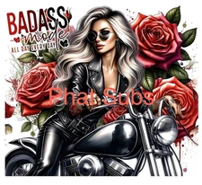 20oz Sublimation Tumbler Wrap Bad Mode Motorcycle Ready To Press Heat Transfer