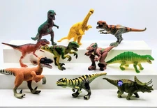 LOT OF 10 Plastic Dinosaurs PLAY Figures Toys Various Brands Years JURASSIC PARK