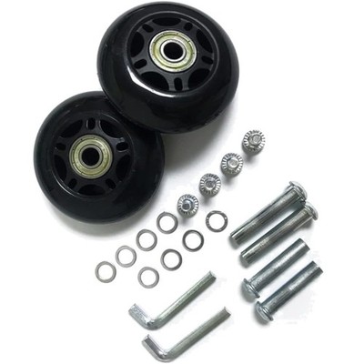 2x 75mm Gepäckrollen schwarz - Leise und langlebig mit 100kg Tragfähigkeit