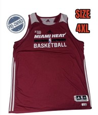 2014 MIAMI HEAT BASKETBALL RED ADIDAS PRACTICE JERSEY LARGE +2 Size 4XL