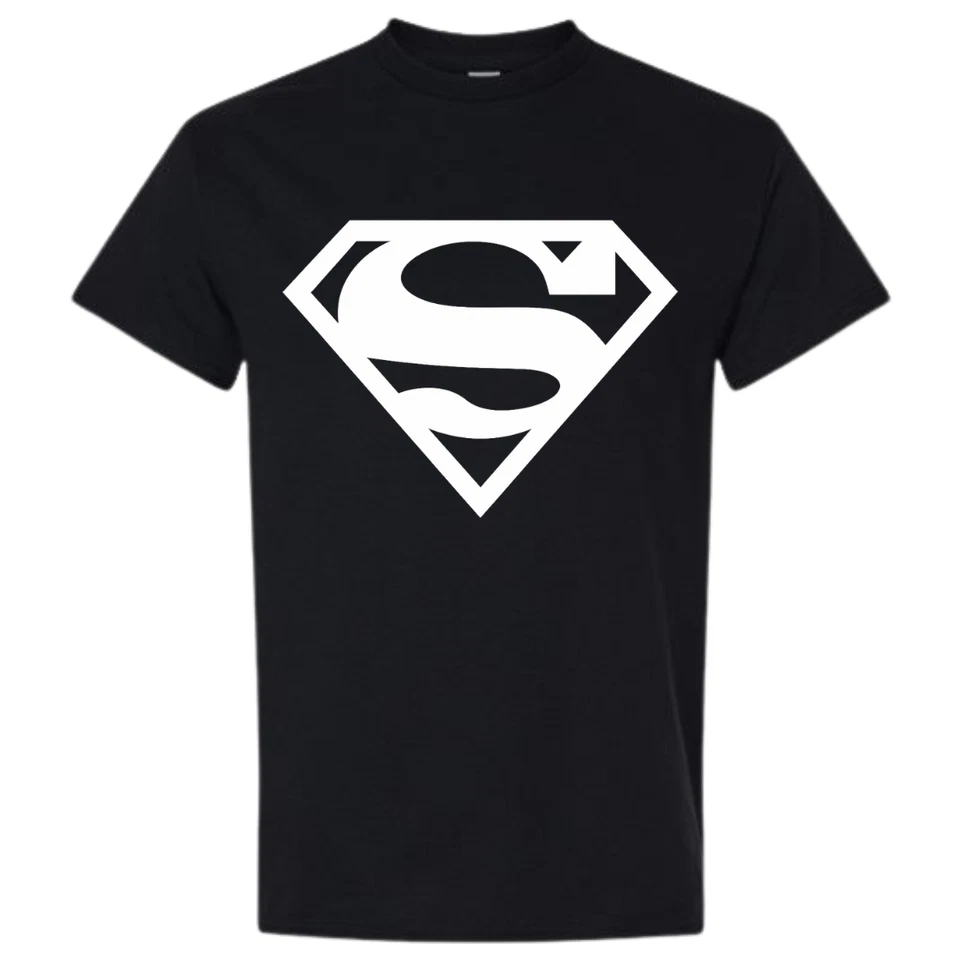 Camiseta negra con logotipo de Superman de Gildan para hombre camiseta unisex XL 100 % algodón DC Comics Foto 4 de 4