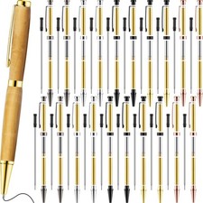 20 Pcs 7mm Slimline Pen Kit with Refill Wood Turning Twist Pen Kit Lathe Turn...