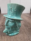 McCoy Uncle Sam Planter Green Rare Vintage Flower Pot Americana MCM Antique