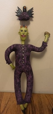 Deborah Banyas 2002 20  Folk Art Outsider Doll With Bird Wall Hanging Sculpture