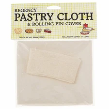 Regency 100% Cotton 20" x 24" Pastry Cloth & 15" Rolling Pin Cover Set for Dough