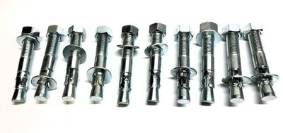 Powers 7/8'' x 6'' Wedge Anchor W/ Hex Nut and Washer [Lot of 10] NOS