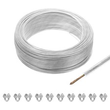 1/8 Drahtseile mit Vinylbeschichtung, 328ft (10 St&uuml;ck M3-Schlaufenh&uuml;lsen)