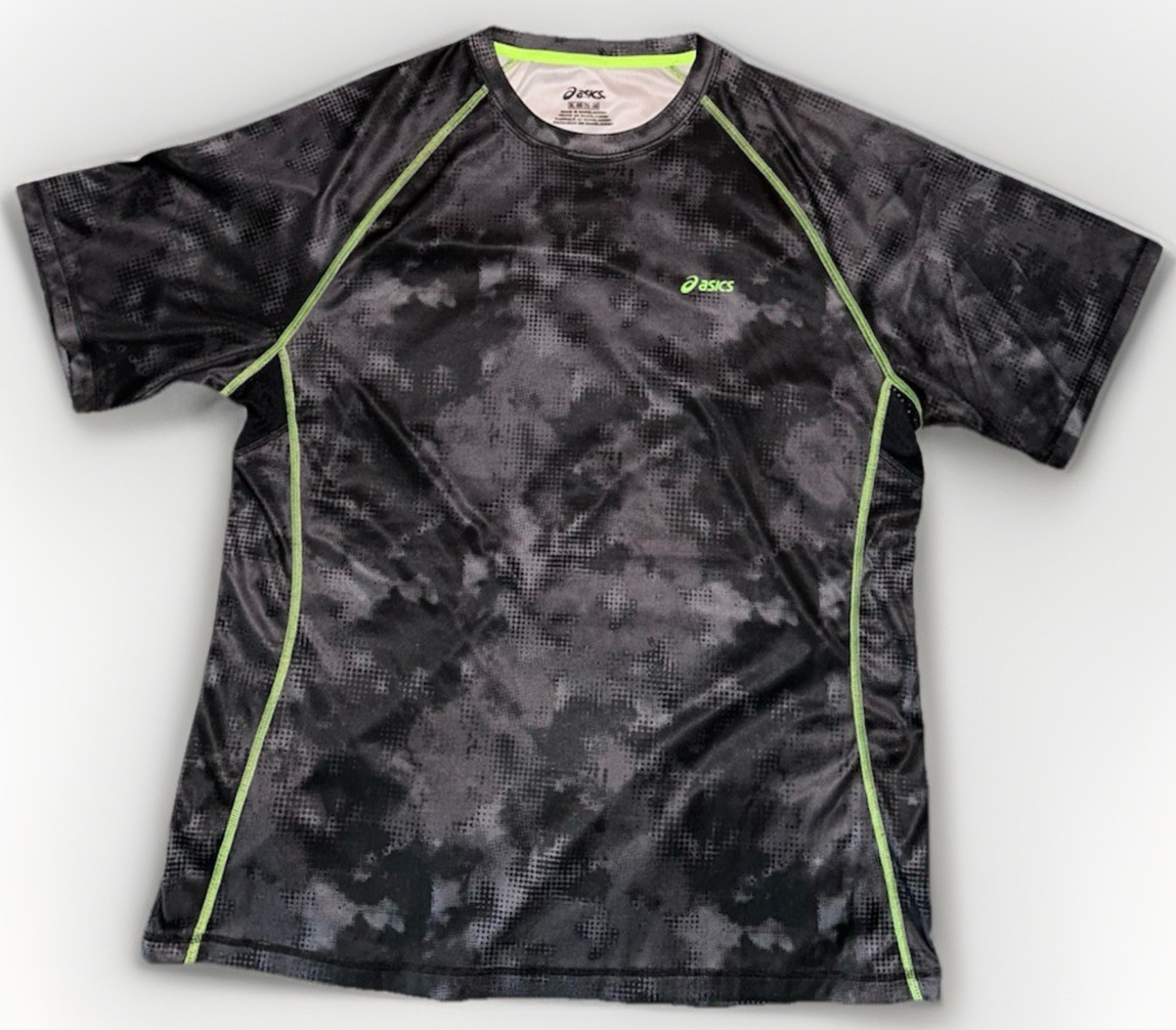 ASICS Running Performance Black Camo Pattern Shir… - image 1