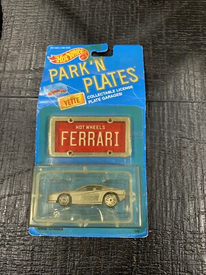 Hot Wheels 1989 Park 'N Plates Silver Ferrari Testarossa w/Red
