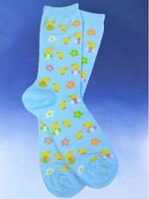 NWT Easter Chicks and Flowers Womens Novelty Socks