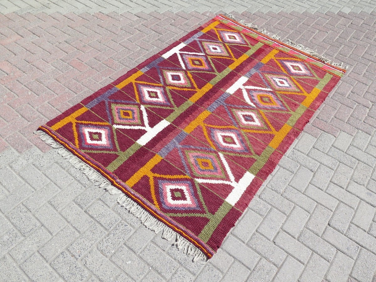Vintage Turkish Shaggy Carpet Long Hair Rug Wool Carpet Mohair Rug