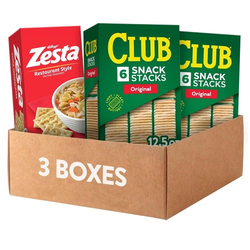 Club and Zesta Crackers, Soup Crackers, Party Snacks, Variety Pack (4 Boxes)