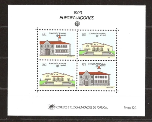 [113] Portugal, Açores 1990, Block MNH** Architecture Europa  cept