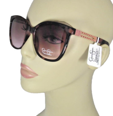 Jessica Simpson Cat Eye Sunglasses Tortoise Shell + Rose Gold Chain Arm J6249-TS