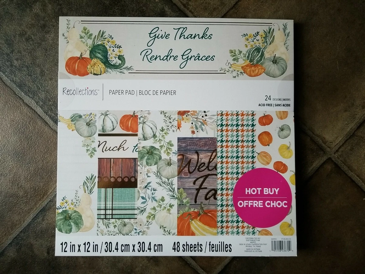 Recollections Craft Paper Pad GIVE THANKS 12
