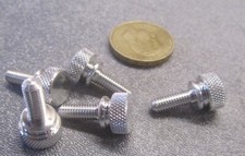 Flared Shoulder Aluminum Thumb Screw, 7/16" Dia, 10-32 x 1/2" Length, 5 Pcs