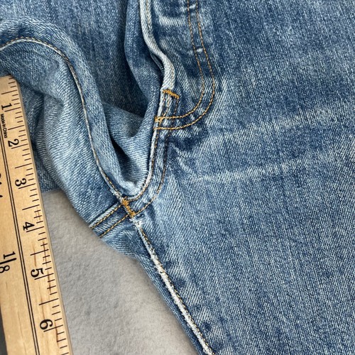 Jeans Vintage Levis Uomo 34x33 (Adatto 33x33) Blu 501 Gamba Dritta Sbiadito Lavoro Y2K - Foto 11 di 23