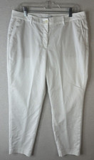 J. Jill Cropped Wide Leg Solid White Pants Size 12