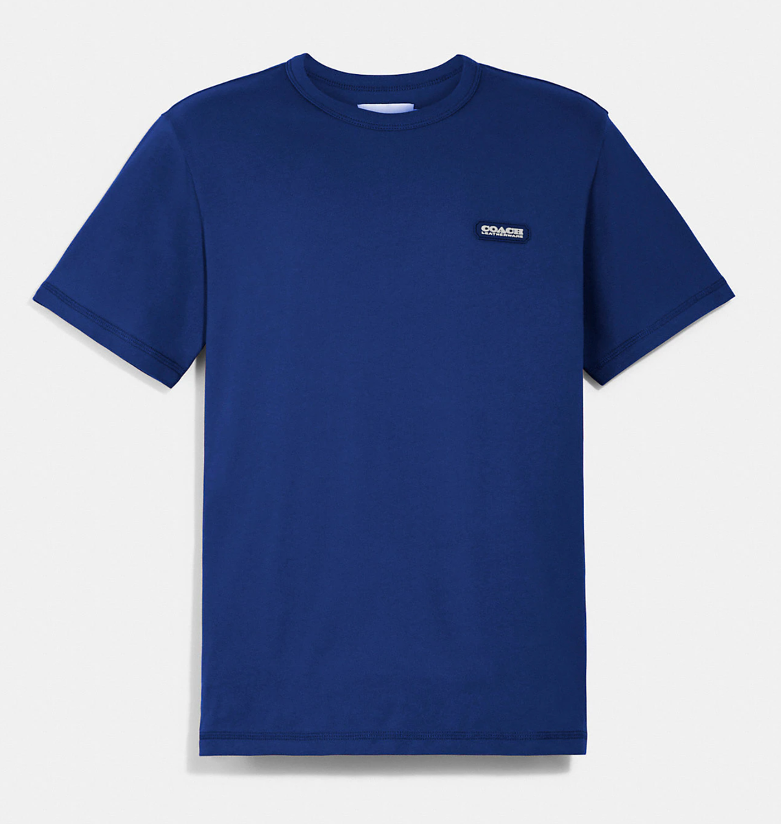 COACH / 半袖シャツ/S/コットン/BLU/無地/ci518 Coach Men's S Essential T-Shirt in Organic Cotton Blue Short