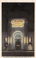 Atlantic City New Jersey Crane National Exhibit At Night, On Boardwalk PC U3294