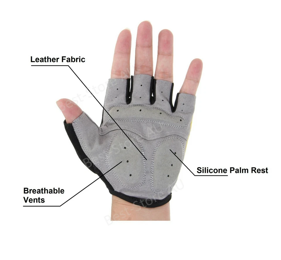 Half Finger Sports Gloves Bicycle Bike Anti-Slip Cycling Gloves Men Women AU  - image 3 of 4
