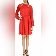 Michael Kors snakeskin print plisse dress Medium NWT chain