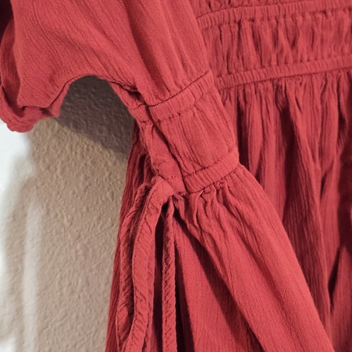 Knox Rose Dress Women Plus XXL Dark Red Embroidery Boho Stretch V Neck Side Slit - Picture 8 of 14
