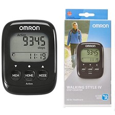 Image of Omron Walking Style IV Pedometer Step Counter Calorie & Distance Tracker - Black