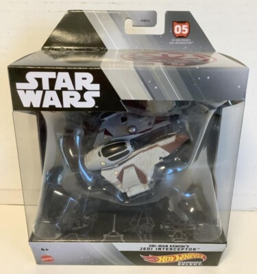Mattel HHR19 Hot Wheels Star Wars Starship Select Obi-Wan JEDI INTERCEPTOR  1:50