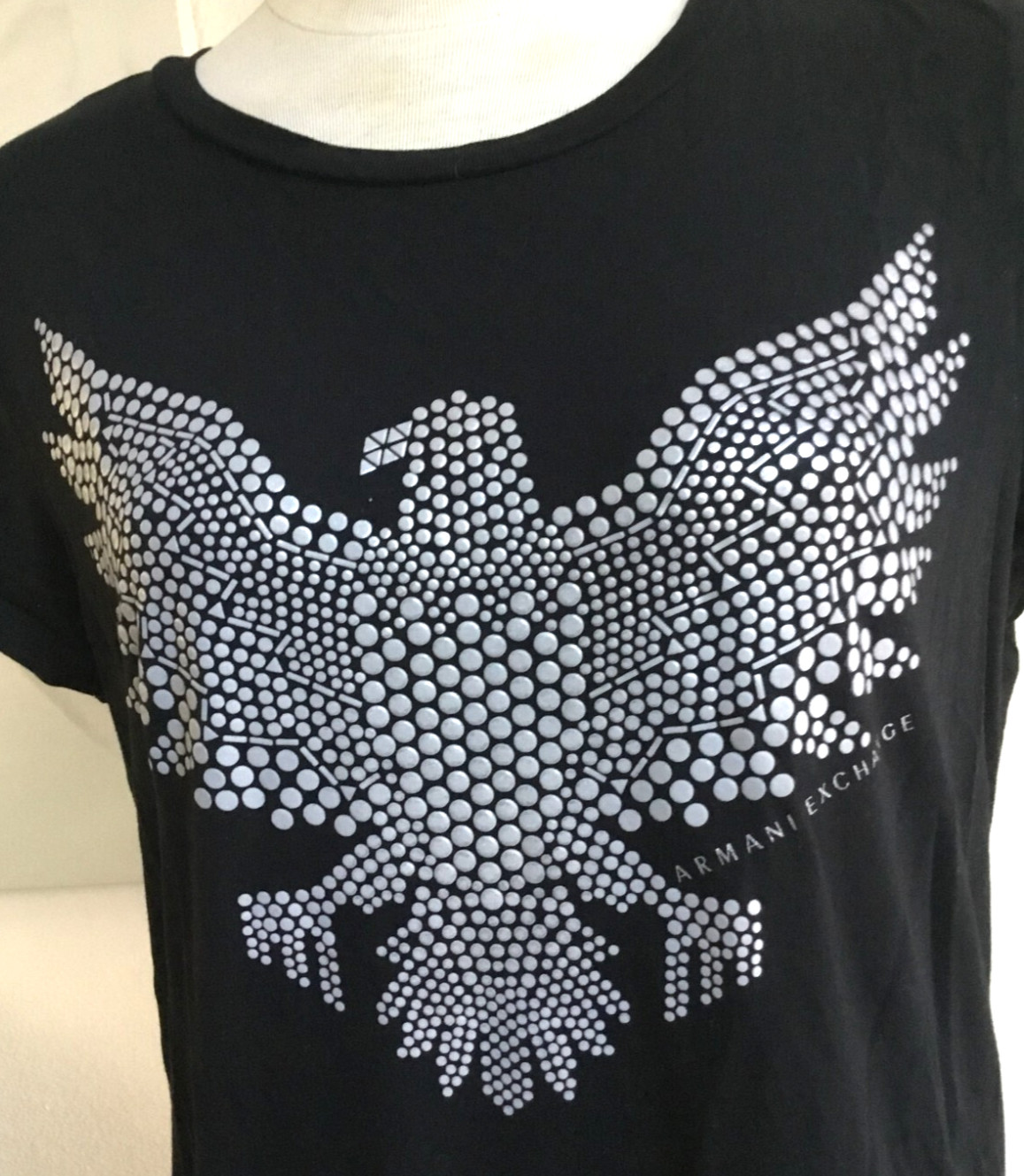 ARMANI EXCHANGE Women's  Basic Sequined  Eagle T-… - image 3