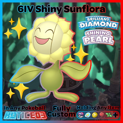   Shiny SUNFLORA 6IV   Pokemon Brilliant Diamond and Shining Pearl lv100 +EVs