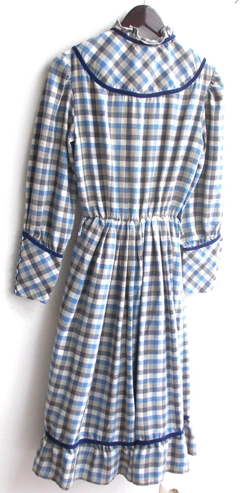 Damen Trachten Kleid blau grau kariert Gr. 40 - Bild 2 von 2